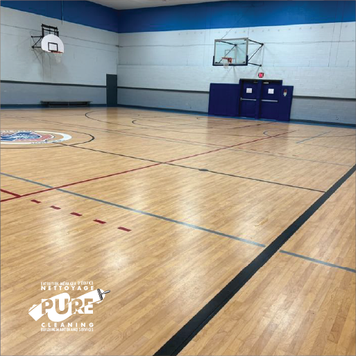 Sparkling school gym photo with clean floor